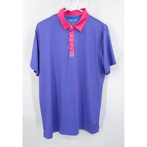 Pins And Aces Golf Co Mens Size L Flamingo Blue Pink Stretch Colorful